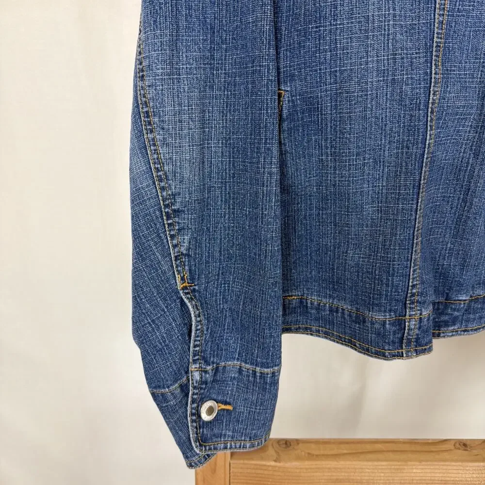 Vintage Y2K Coldwater Creek Denim Trucker Jacket #1207 Size XL